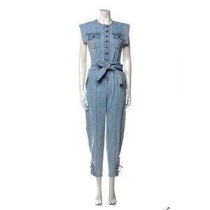 Ulla Johnson Crew Denim Jumpsuit with Belt.